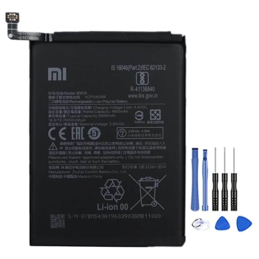 Xioami Note 9 5g Pil Batarya Bm54 5000 Mah+ Tamir Seti
