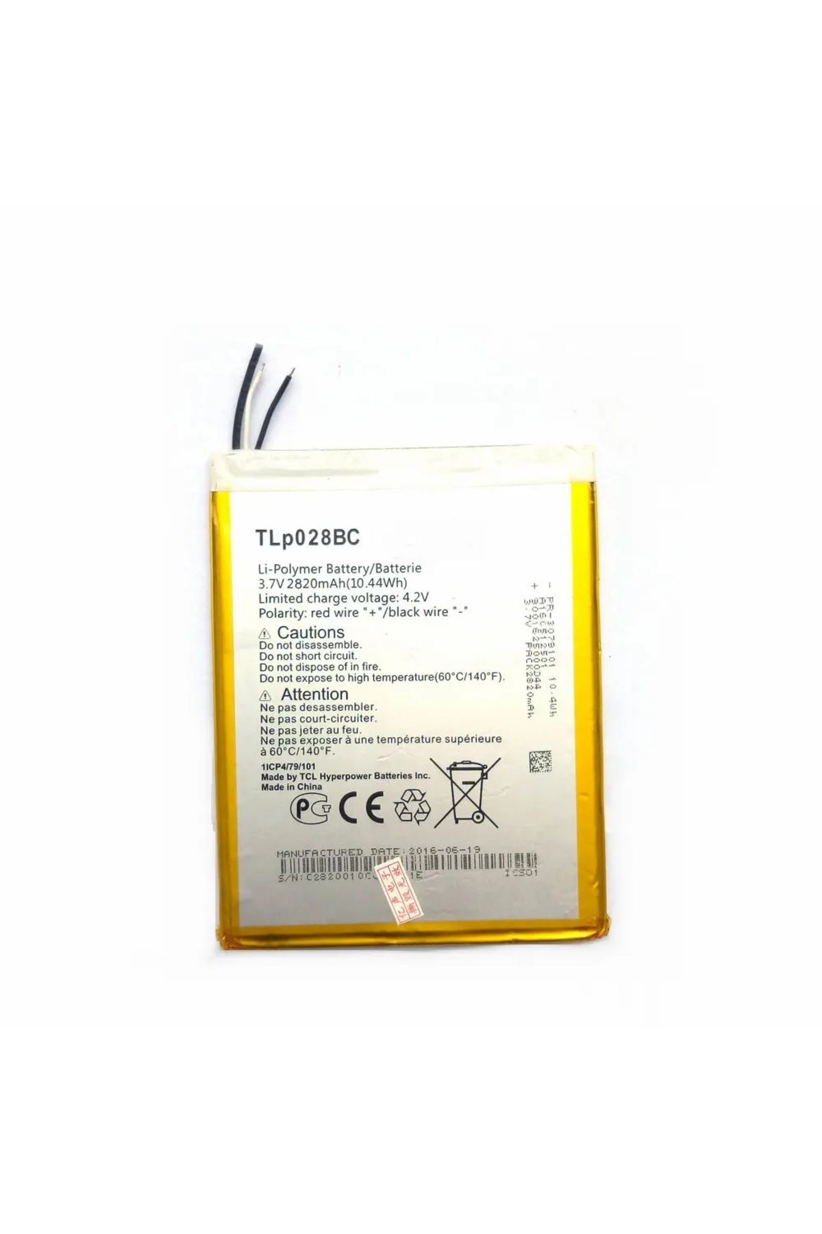 Alcatel Tab Pixe 3 Uyumlu Tablet Pil Batarya TLp028BC 2820mAh